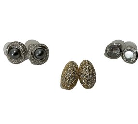 Trio Of Pierced Sparkle Earrings