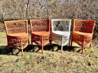 Set Of Four Wicker Chairs
