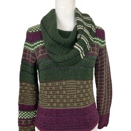 Oscar De La Renta Cashmere Cowl Neck Sweater Size Medium