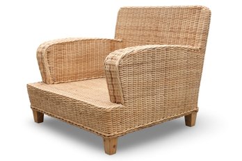 Xanadu Indoor Walters Wicker Accent Chair - Natural Woven Rattan - No Cushion