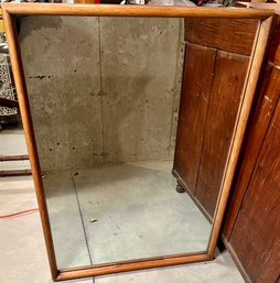 USA - MCM Large Teak Framed Mirror (heavy!) - Can Be Hung Horizontally Or Vertically