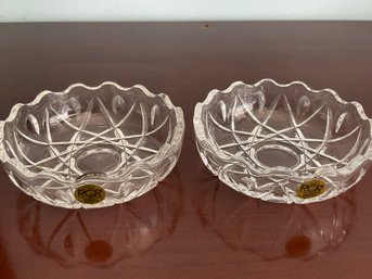 Pair Of RCR Royal Crystal Rock Small Bowls Made In Italy