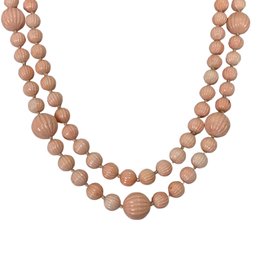 Pair Of Blush Bead Necklace