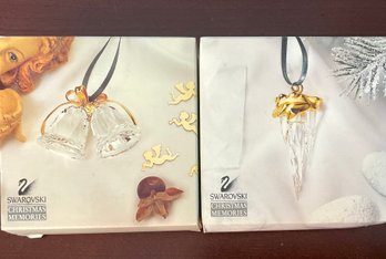 Swarovski Crystal Bells & Icicle Ornaments New In Boxes