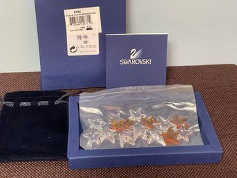 Swarovski Crystal Miniature Starfish Set New In Box