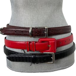 Trio Of Ladies Leather Belts 34/36
