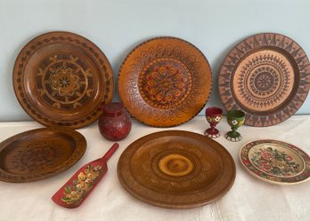 Steinback Volkskunst Folk Art Carved Plates & Vessels