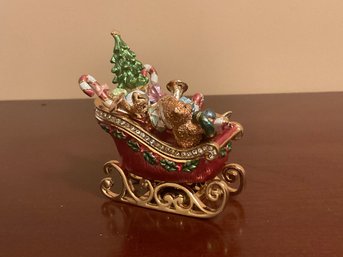Dept 56 Bejeweled Santas Sleight Trinket Box
