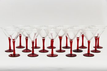 Red Stem Martini Glasses