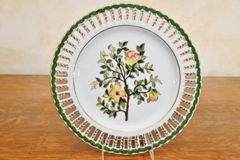 Pierced Porcelain Botanical Display Plate