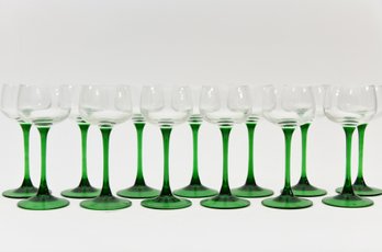 Green Stem Wine Glasses