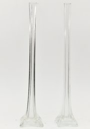 Tall Eiffel Tower Style Glass Candleholders