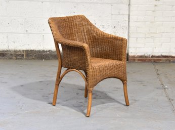 The Wicker Works Indoor Tivoli Round Rattan Wicker Arm Chair - No Cushion