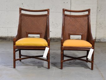 Walters Indoor Rattan Chairs With Cut Out Back - Sold As Set, Please Note Variations