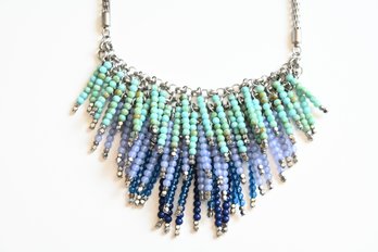 Handmade Blue Purple And Cyan Necklace