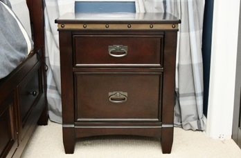 Wooden Two Drawer Nightstand
