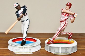 Pair Of Baseball Stadium Figurines - Aaron, Schmidt
