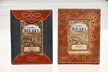 Pair Of 4x6 Inch Big Sky Leather Picture Frames