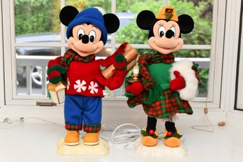 Mickey And Minnie Mouse Animated Christmas Dolls