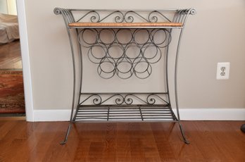 Metal And Wicker Wine And Drinks Rack
