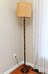 Metal Floor Lamp With Beaded Shade - 3-Way Light
