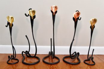 Wrought Iron Calla Lily Candle Holders