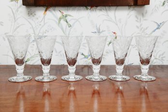 Set Of Six Ethched Glasses