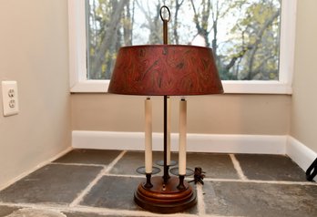 Three Light Table Lamp With Paper Shade