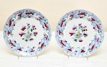Pair Of Hand Painted Plates By Chusan
