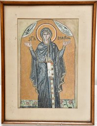 Byzantine Mosaic Of St Mary Framed Print