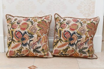Embroidered Floral Accent Pillows