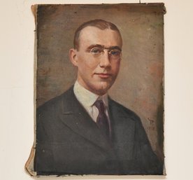 Man Paint On Canvas - Signed, 1918