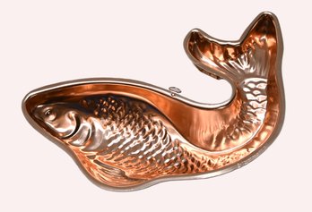 Vintage Mid Century Copper Fish Jell-O Mold  Wall Deco