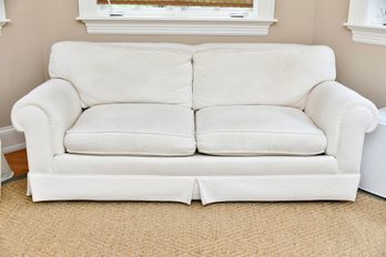 Crate And Barrel White Vine Pattern Love Seat