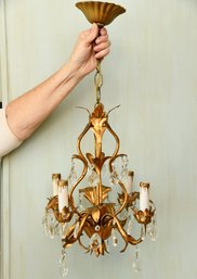 Four-light Gold Tone Small Chandelier