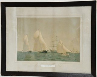 A Sweepstake Race Off New Bedford Framed Print By Frederick Skyler Cozzens