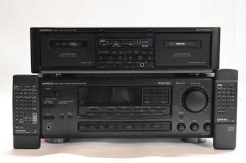 Onkyo Tape Deck And Tuner Amplifier