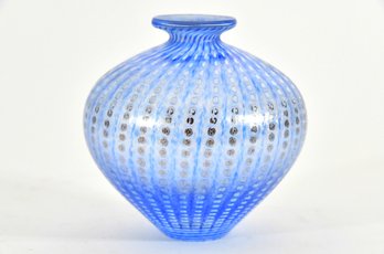 Kosta Boda Blue Black & White Vase