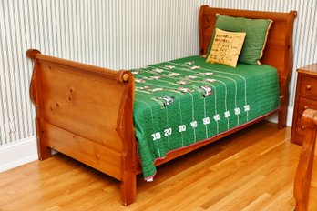 Twin Size Pine Sleigh Bed