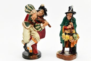 The Fiddler & The Mask Seller Royal Doulton Figurines