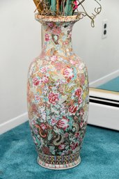 Large Chinese Export Rose Medallion Floor Porcelain Vase