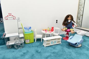 American Girl Doll With Accessories Including Hair Salon And More