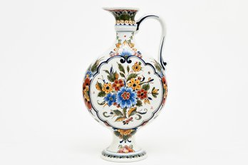 Hand Painted Tall Floral Jug