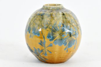 Iridescent Small Yellow Vase