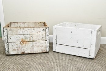 Pair Of Vintage Wooden Beverage Crates