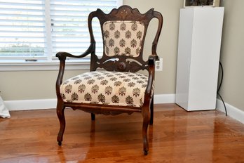 Vintage Hand Carved Upholstered Chair