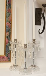 Drop Crystal Candlestick Trio