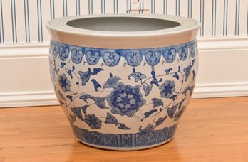 Large Blue And White Porcelain Flower Vase