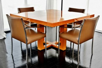 MCM Ferdinando Meccani Table And Bert England Chrome Chairs