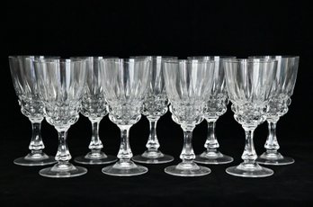 9 Exquisite Cristal D'Arques Stemmed White Wine Glasses